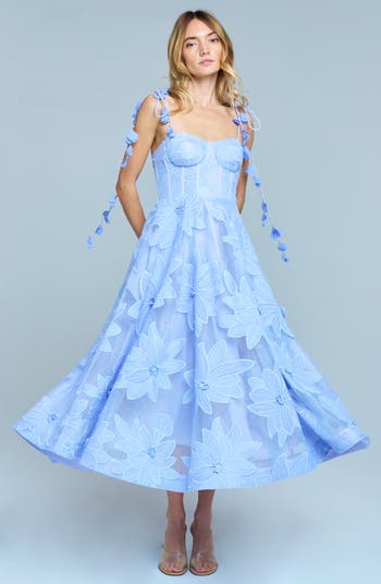 Emilia Bustier Lace Midi Cocktail Dress