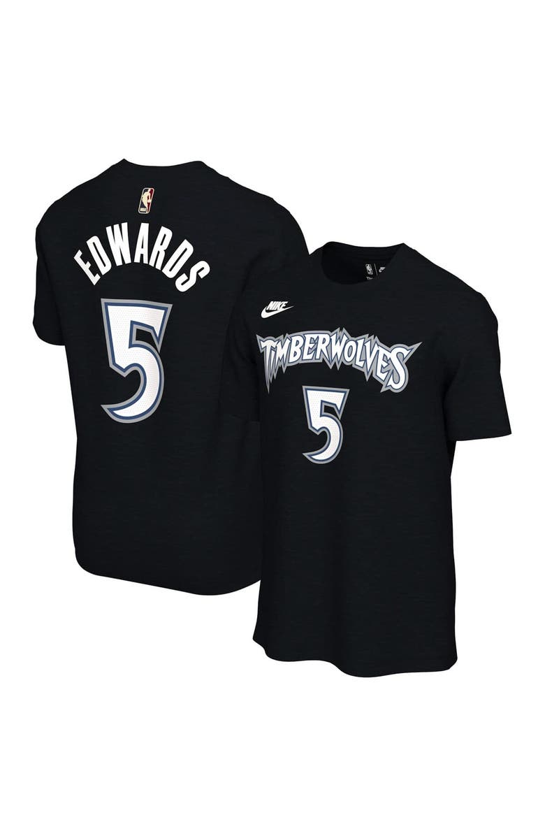 Nike Unisex Nike Anthony Edwards Black Minnesota Timberwolves Name & Number T-Shirt - Classic Edition, Main, color, Black