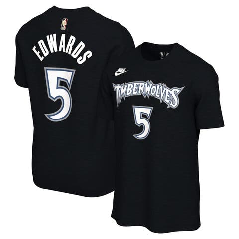 Unisex Nike Anthony Edwards Black Minnesota Timberwolves Name & Number T-Shirt - Classic Edition