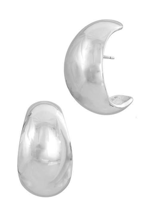 Wide Moon Half Hoop Earrings