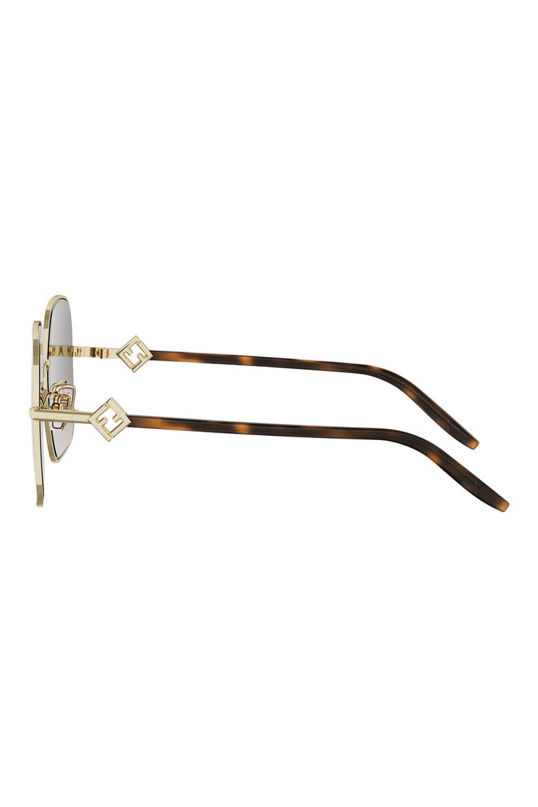 FF Diamonds 58mm Gradient Square Sunglasses, Alternate, color, SHINY ENDURA GOLD / BROWN