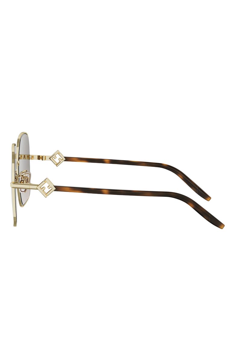 Fendi FF Diamonds 58mm Gradient Square Sunglasses, Alternate, color, Shiny Endura Gold / Brown