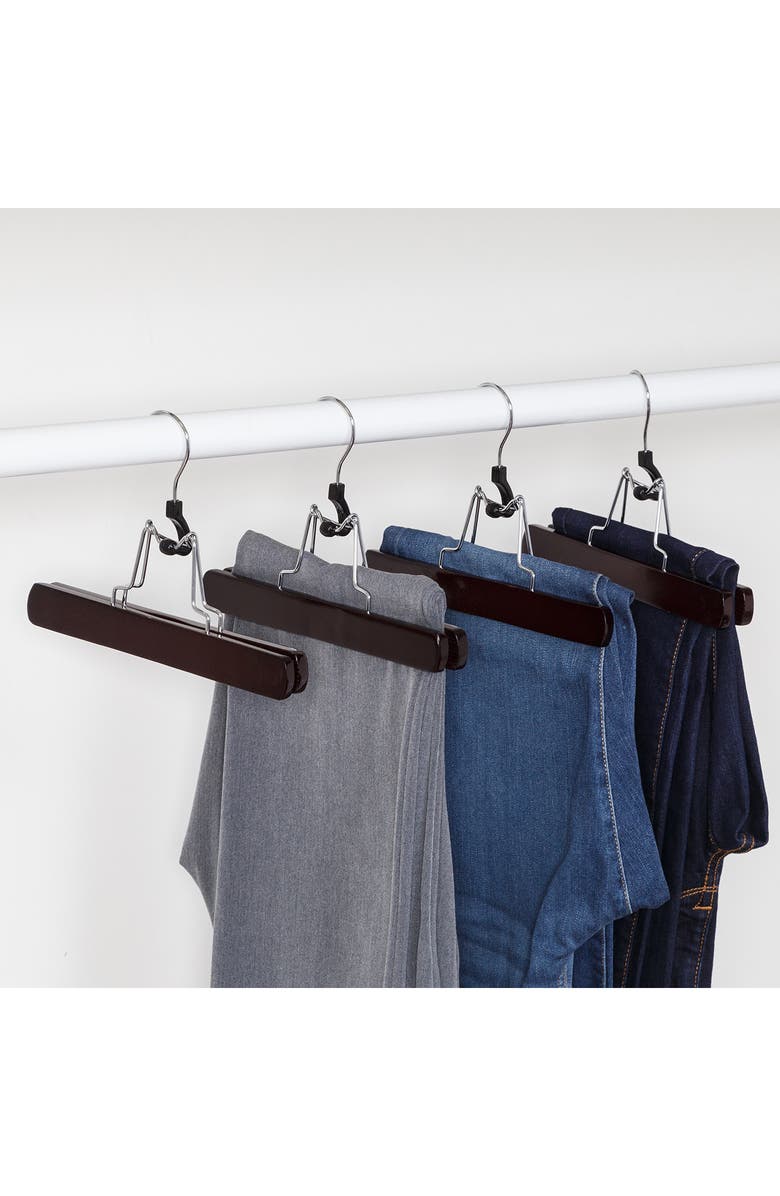 HONEY-CAN-DO Wood Pant Clamp Hanger - Set of 16, Alternate, color, Natural