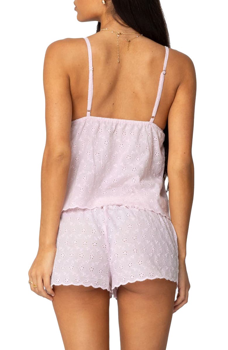 EDIKTED Talula Eyelet Babydoll Camisole, Alternate, color, Light-Pink