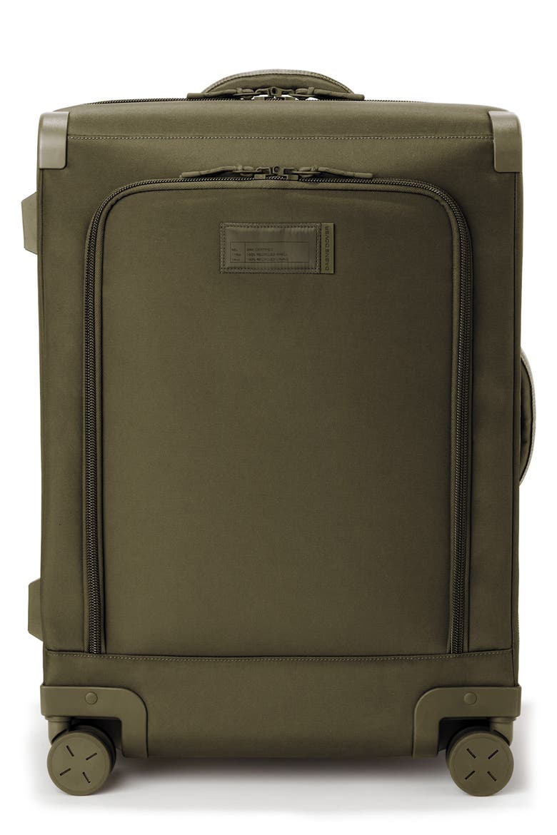 Sydney Checked Rolling Luggage, Main, color, DARK MOSS