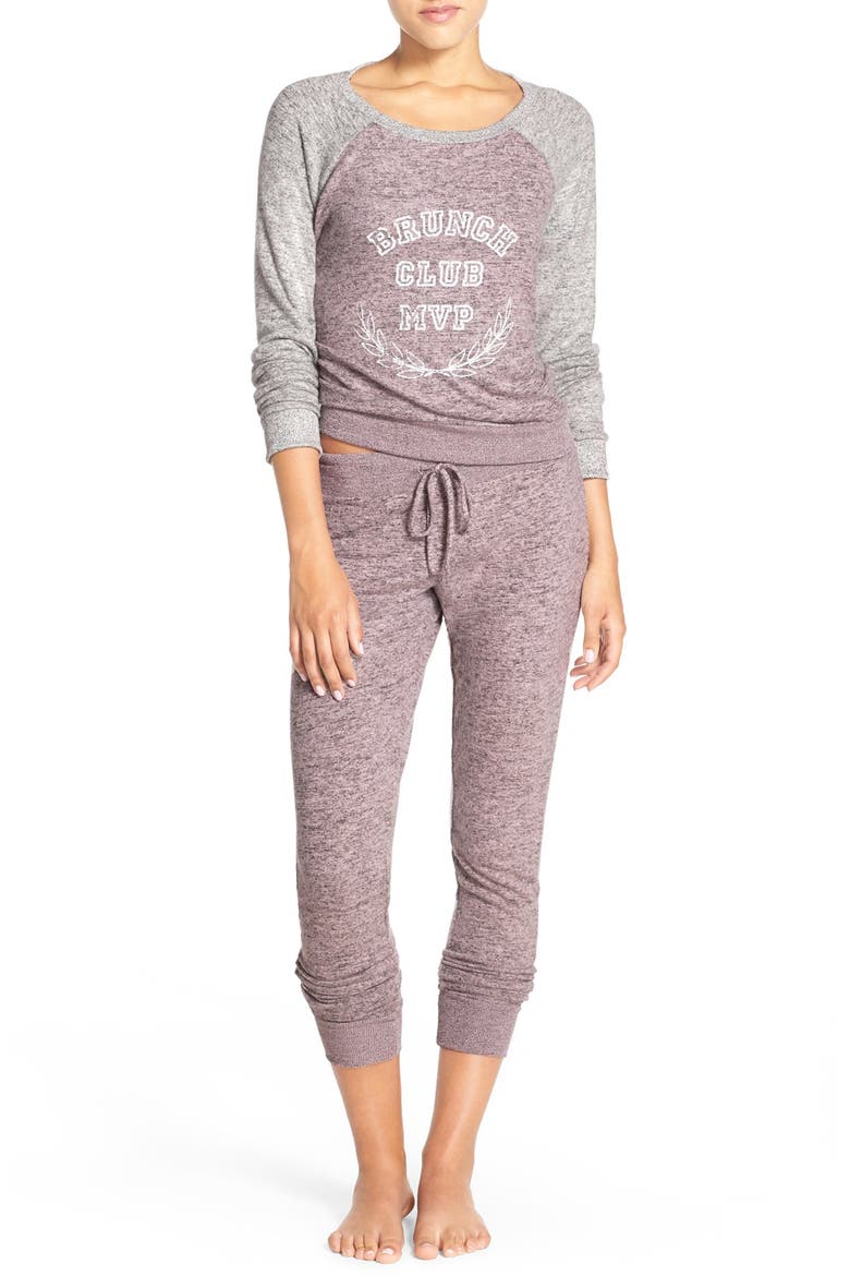 Cozy Crew Raglan Sweatshirt, Alternate, color, PURPLE MESA MARL