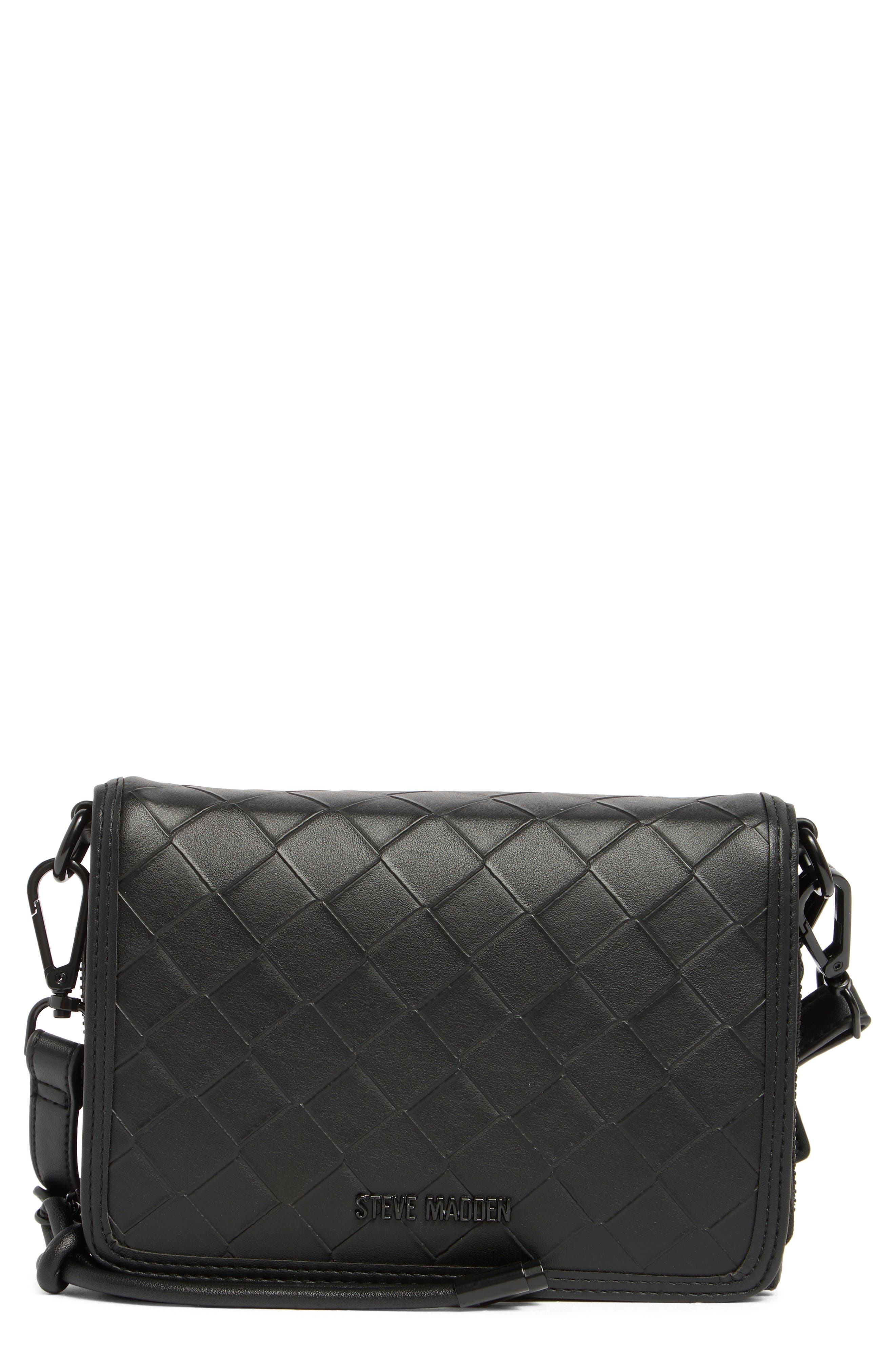 Steve Madden Siena Embossed Crossbody Bag, Main, color, Black