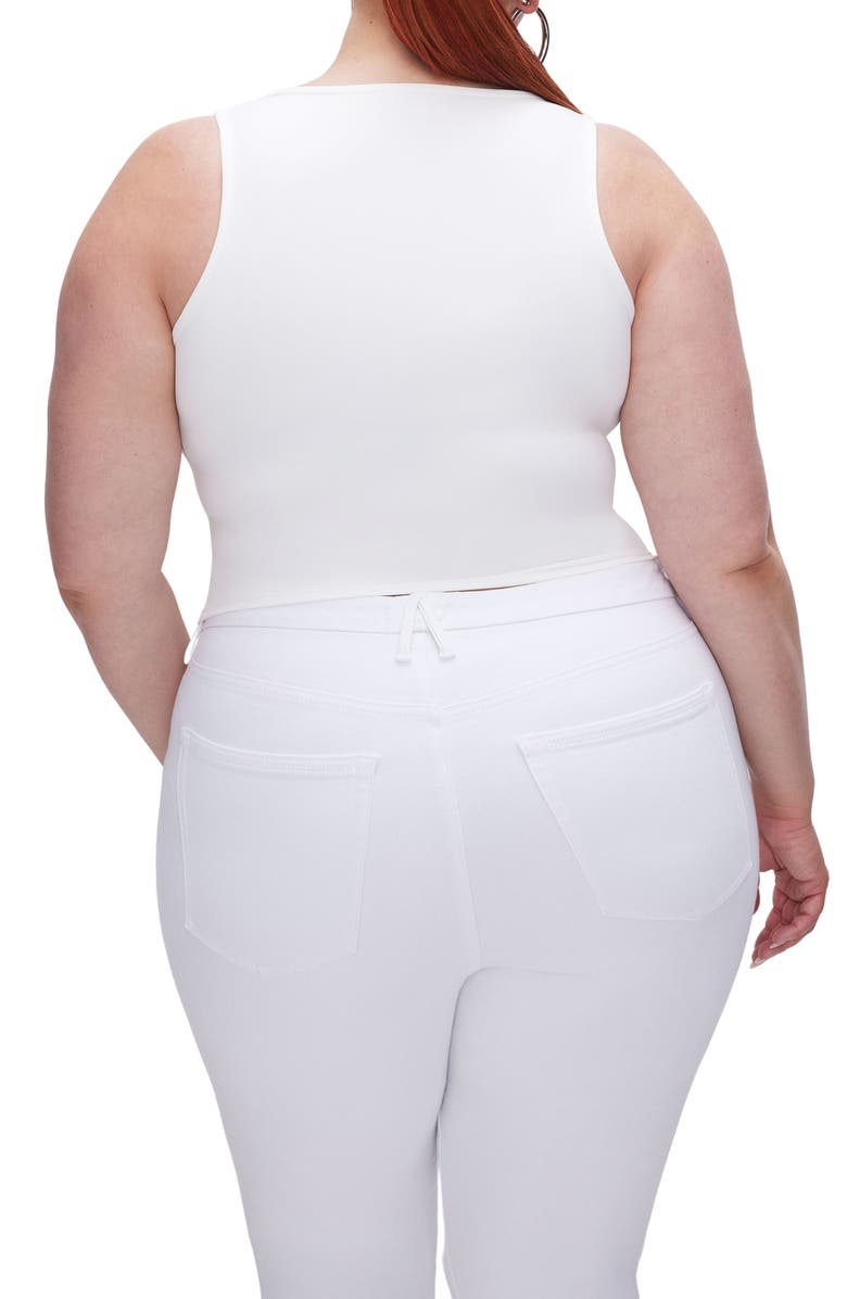 Good American Scuba Scoop Neck Crop Tank, Alternate, color, White001