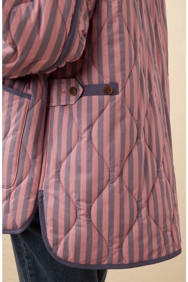 Horizon Series Stripe Quilted Jacket, Alternate, color, BERRY LUCY STRIPE