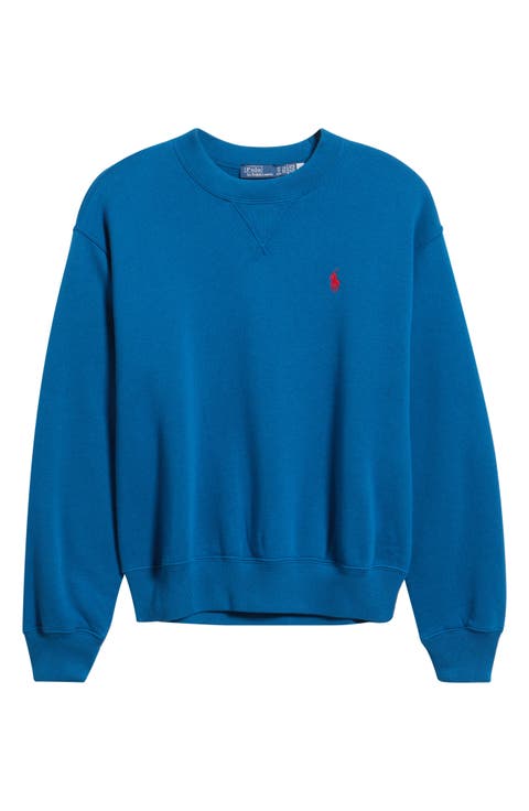 Logo Detail Cotton Blend Fleece Sweatshirt