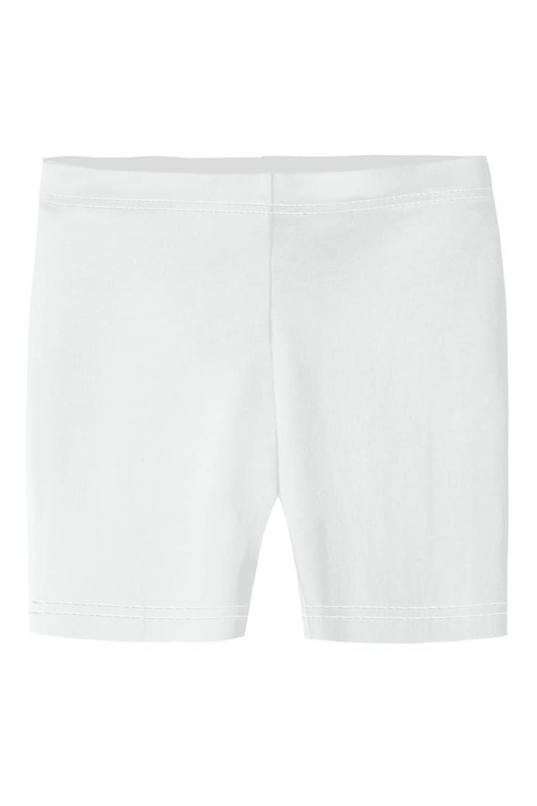 Baby Girls 100% Soft Cotton Bike Shorts, Main, color, White
