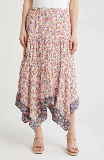 Nanette Lepore Print Asymmetric Maxi Skirt