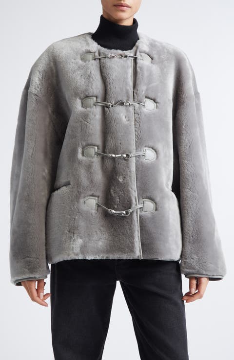 Teddy Genuine Shearling Clasp Jacket