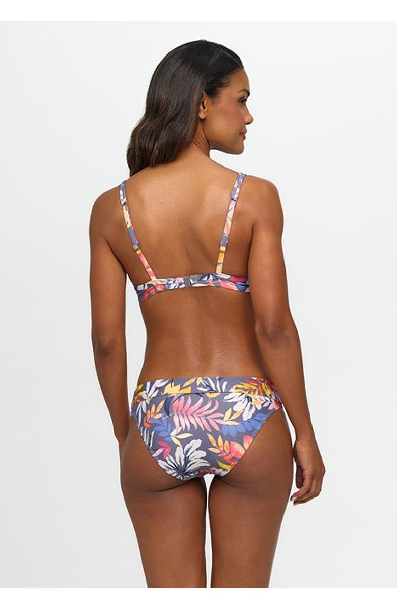 LASCANA Tropical Print Underwire Bikini Top Size 38C, Alternate, color, Grey Printed