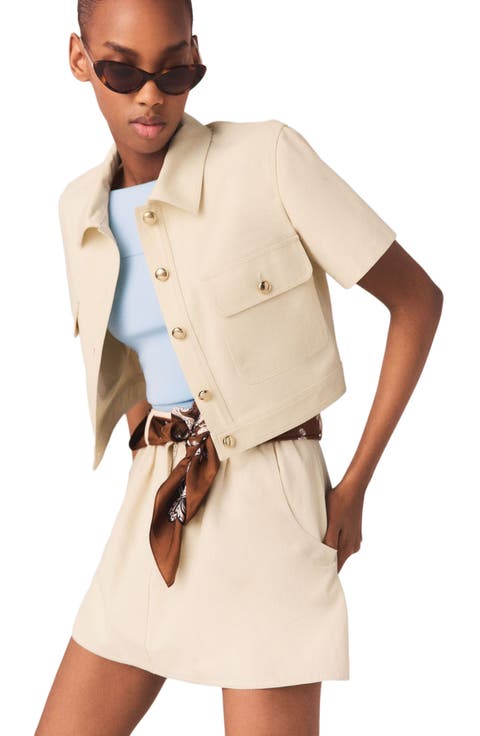 Short-sleeved cropped jacket