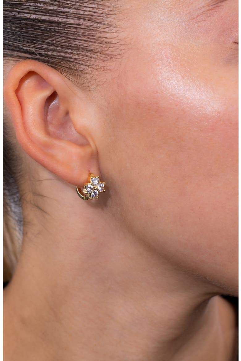 Blossom Huggie Hoop Earrings, Alternate, color, GOLD