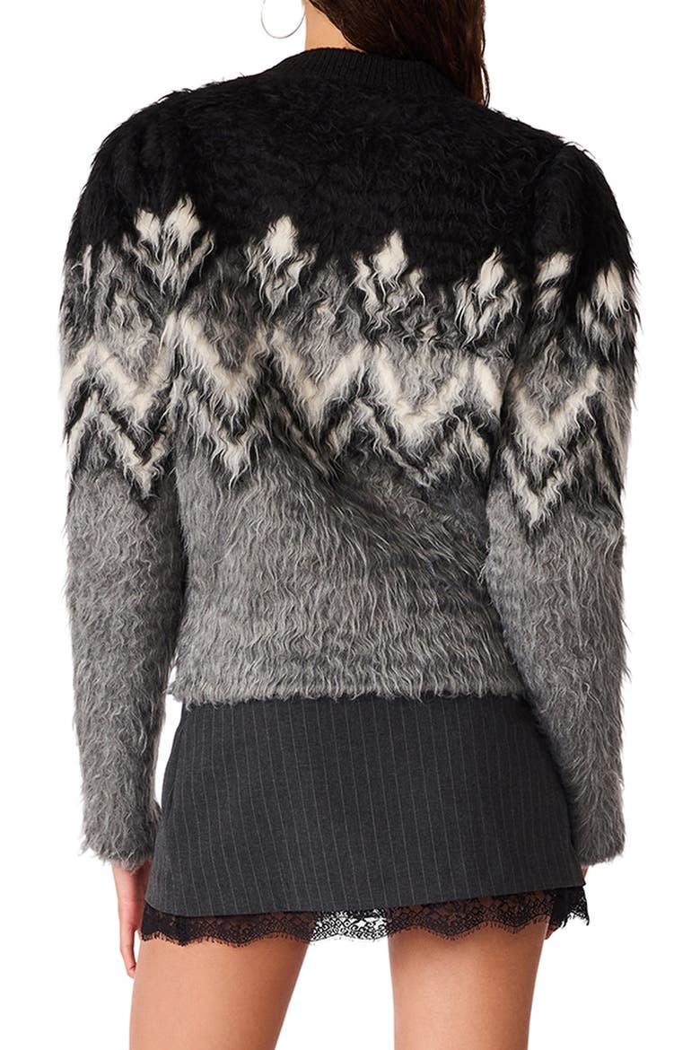Mora Chevron Fuzzy Sweater, Alternate, color, BLACK MULTI