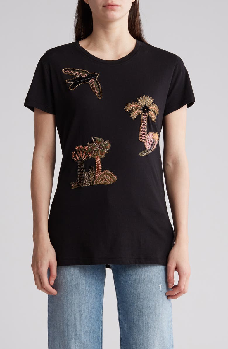 Valentino Tropical Embellishments T-Shirt, Main, color,