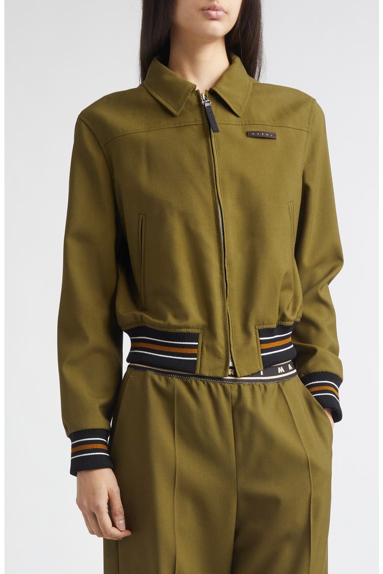 Virgin Wool Bomber Jacket, Main, color, 00V51DUSTY OLIVE