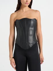 Manière De Voir Scarlett Leather Lace Up Corset