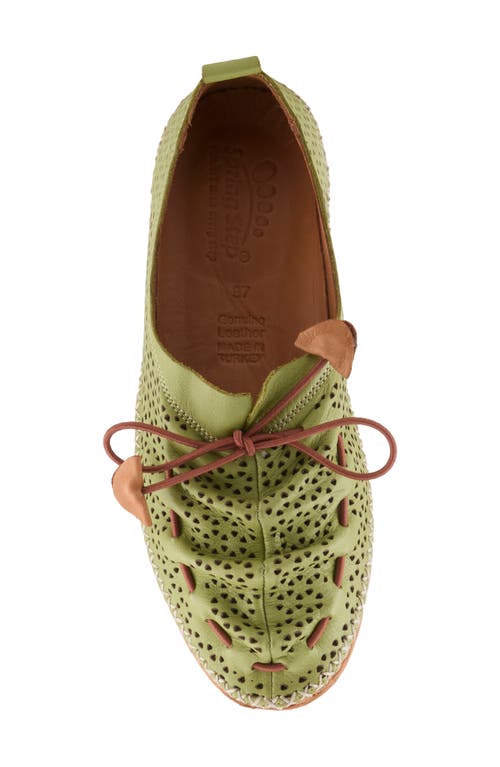 Spring Step Berna Perforated Loafer In Green