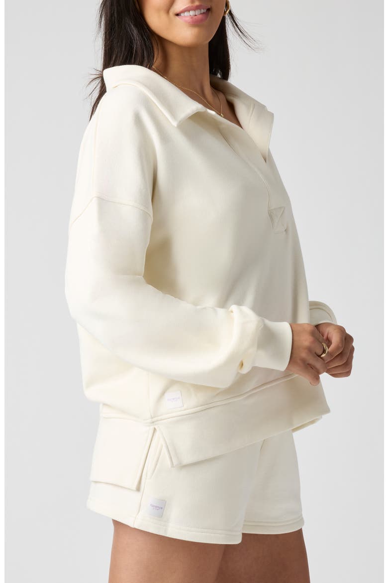 Polo Collar Sweatshirt, Alternate, color, JET STREAM