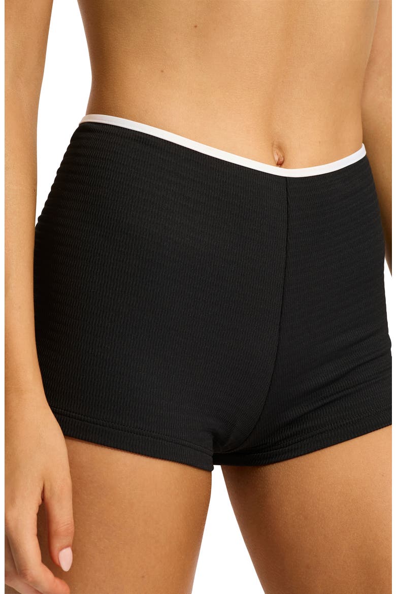 Beach Bound Boyleg Swim Shorts, Alternate, color, BLACK