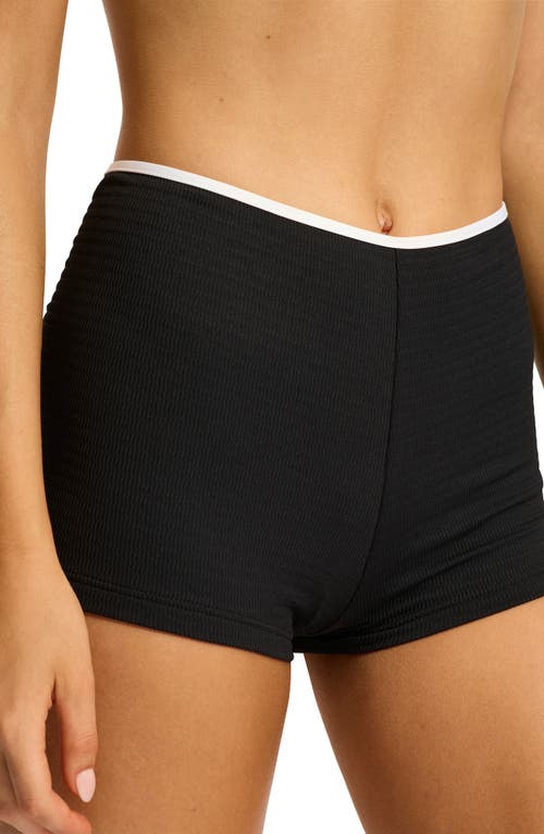 Seafolly Beach Bound Boyleg Swim Shorts In Black