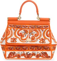 Dolce&Gabbana Small Sicily Majolica Embroidered Top Handle Bag