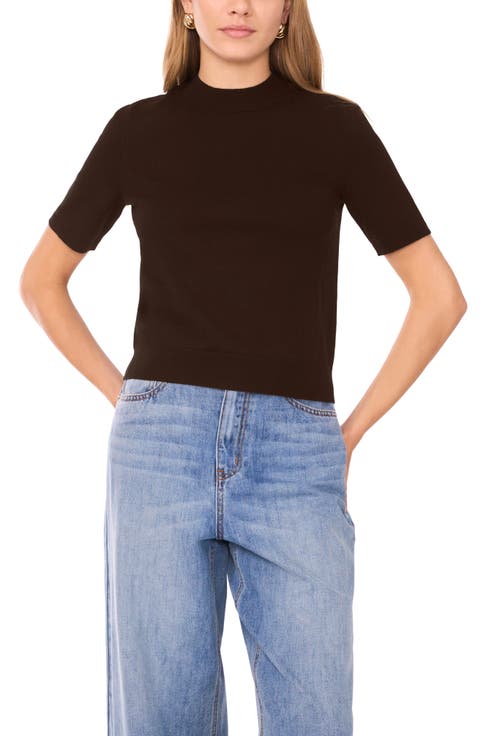 Saddle Short Sleeve Sweater