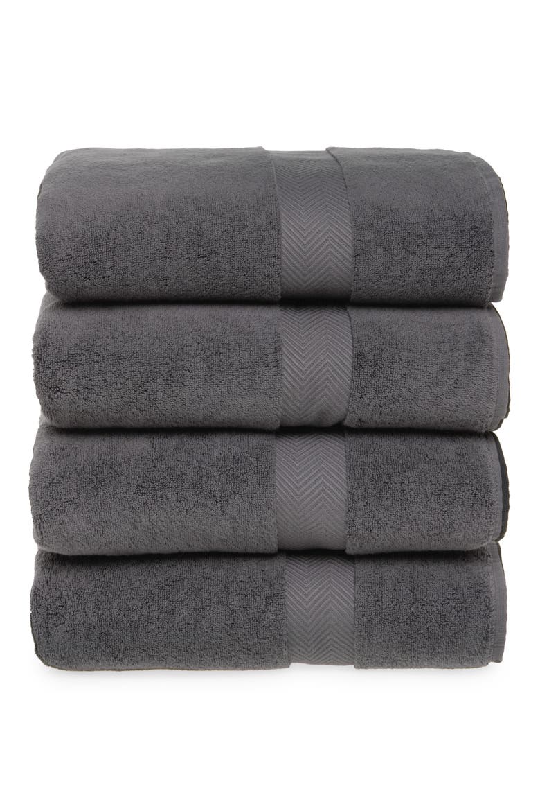 Organic Hydrocotton Set of 4 Bath Towels $140 Value, Main, color, GREY ONYX