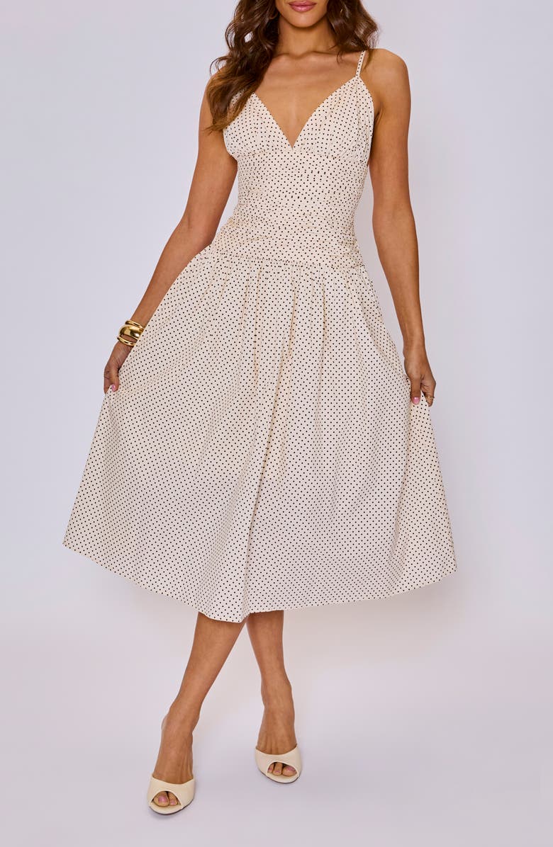 VICI Collection Laurel Dot Print Cotton Midi Dress, Alternate, color, 