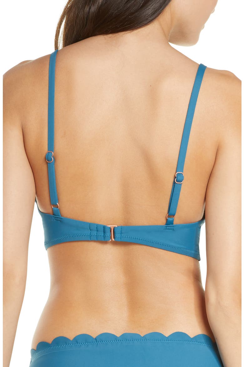 Scallop Triangle Bikini Top, Alternate, color, TEAL CORAL