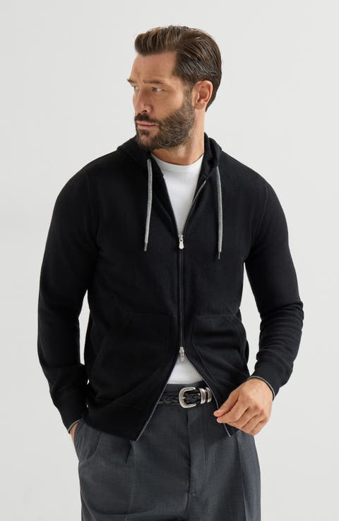 Cashmere sweatshirt-style cardigan