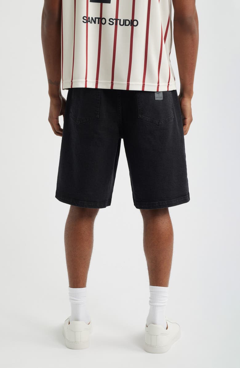 SANTO STUDIO Newport Cotton Denim Shorts, Alternate, color, Black Stone Washed