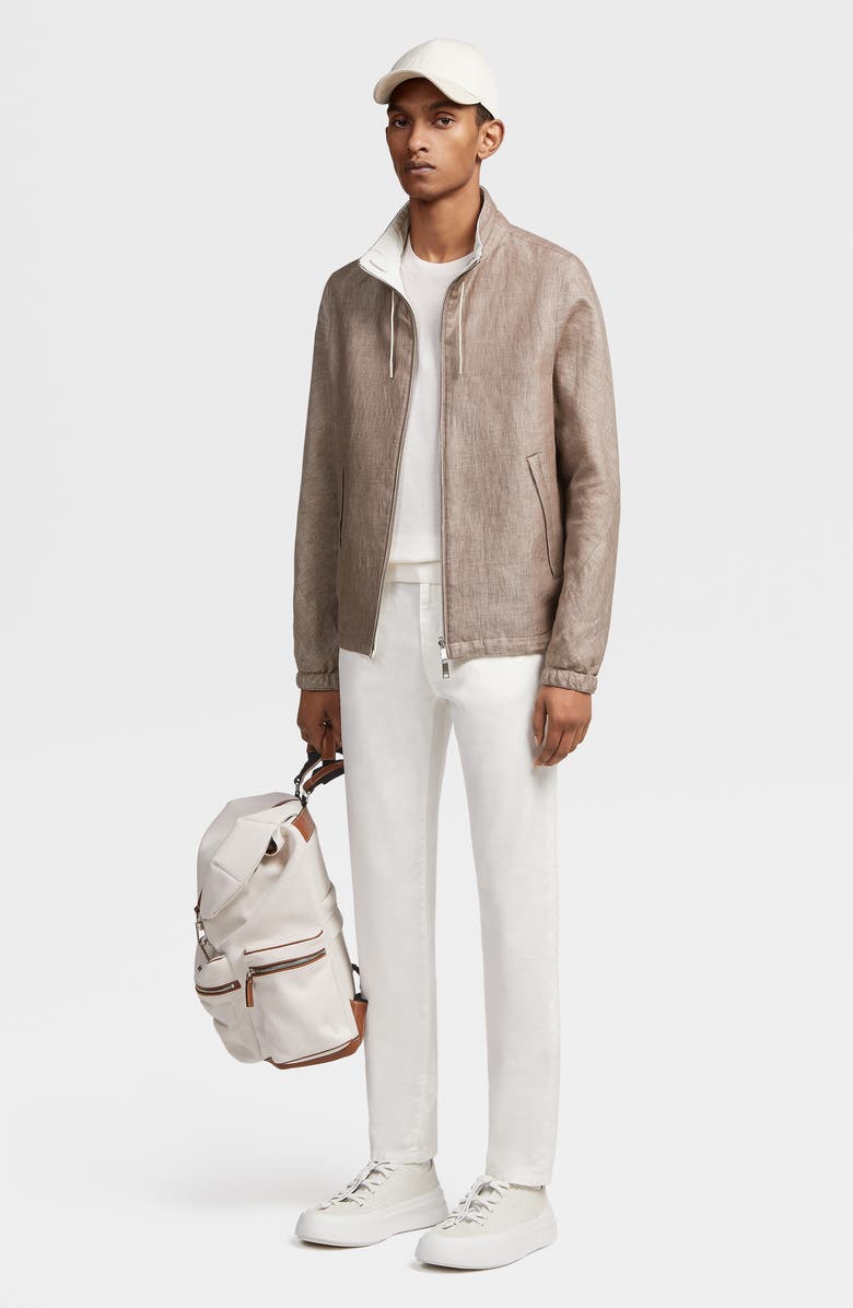 ZEGNA Garment Dyed Stretch Linen & Cotton Slim Fit Jeans, Alternate, color,