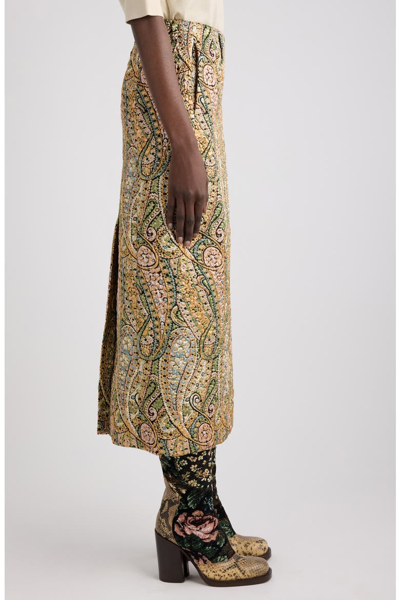 Sentista Paisley Jacquard Midi Skirt, Alternate, color, MULTI
