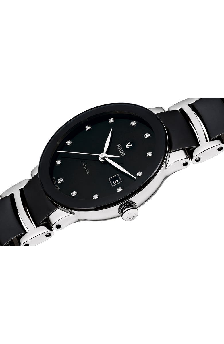 RADO Centrix Automatic Diamond Ceramic Bracelet Watch, 28mm, Alternate, color, 