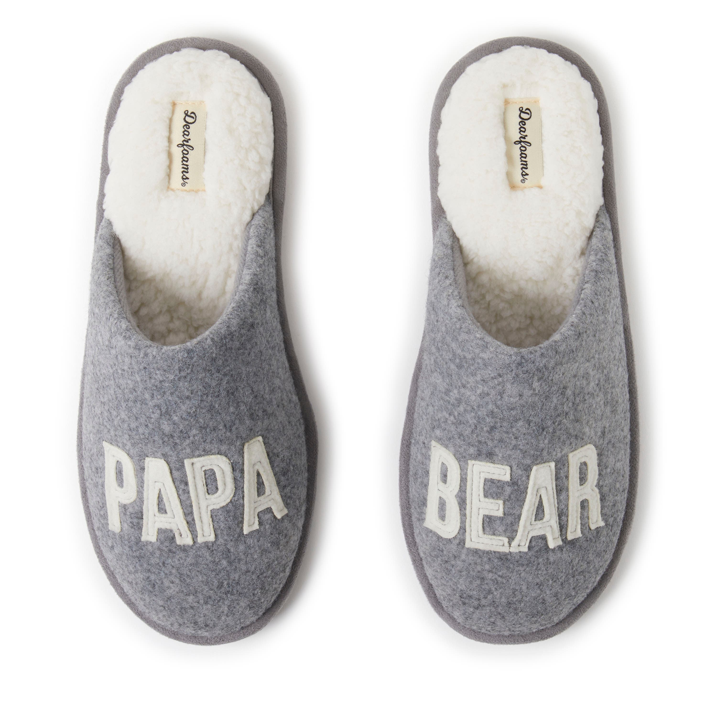 DEARFOAMS Carson Papa Bear Dad Scuff Slipper, Main, color, Light Heather Grey