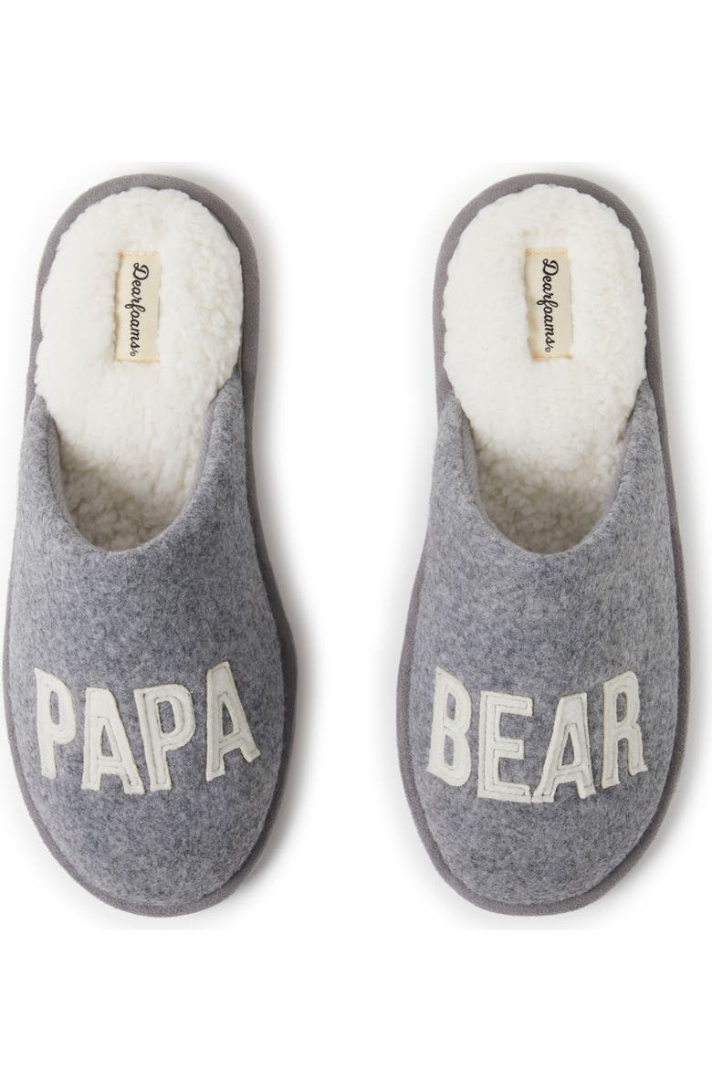 DEARFOAMS Carson Papa Bear Dad Scuff Slipper, Main, color, Light Heather Grey