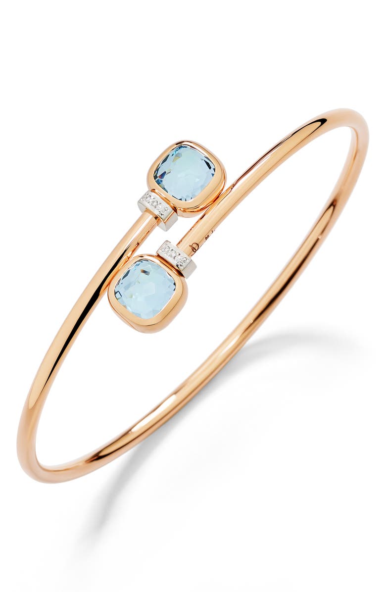 Pomellato Nudo Mini Bangle, Alternate, color, Sky Blue Topaz