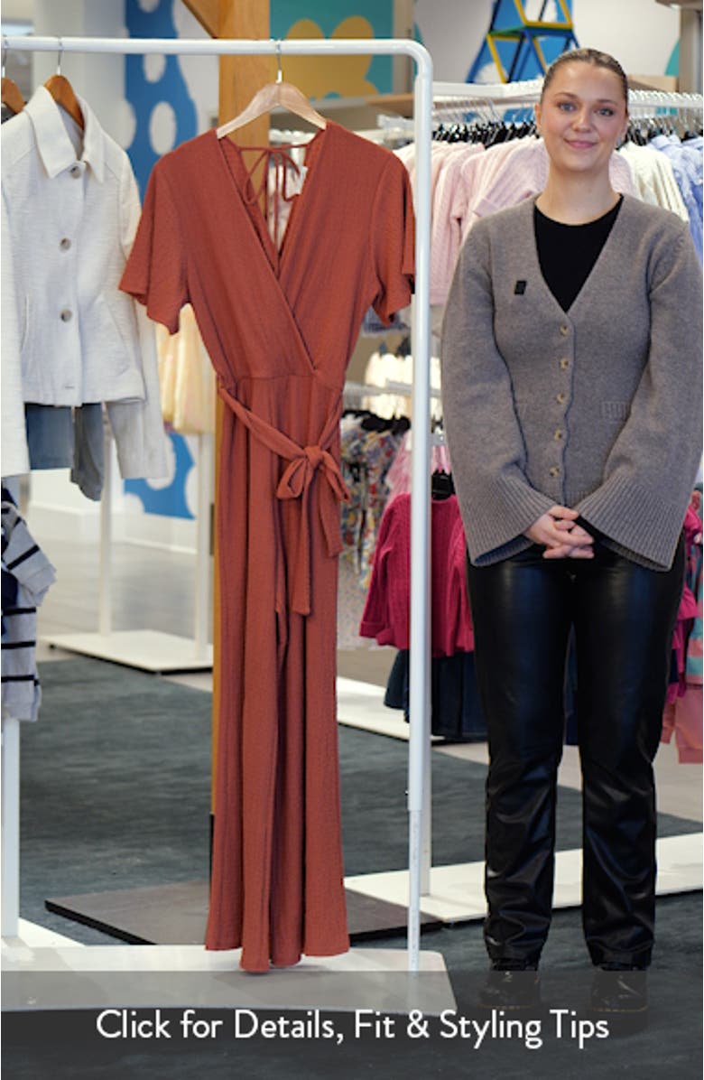 Flutter Sleeve Textured Jumpsuit, sales video thumbnail