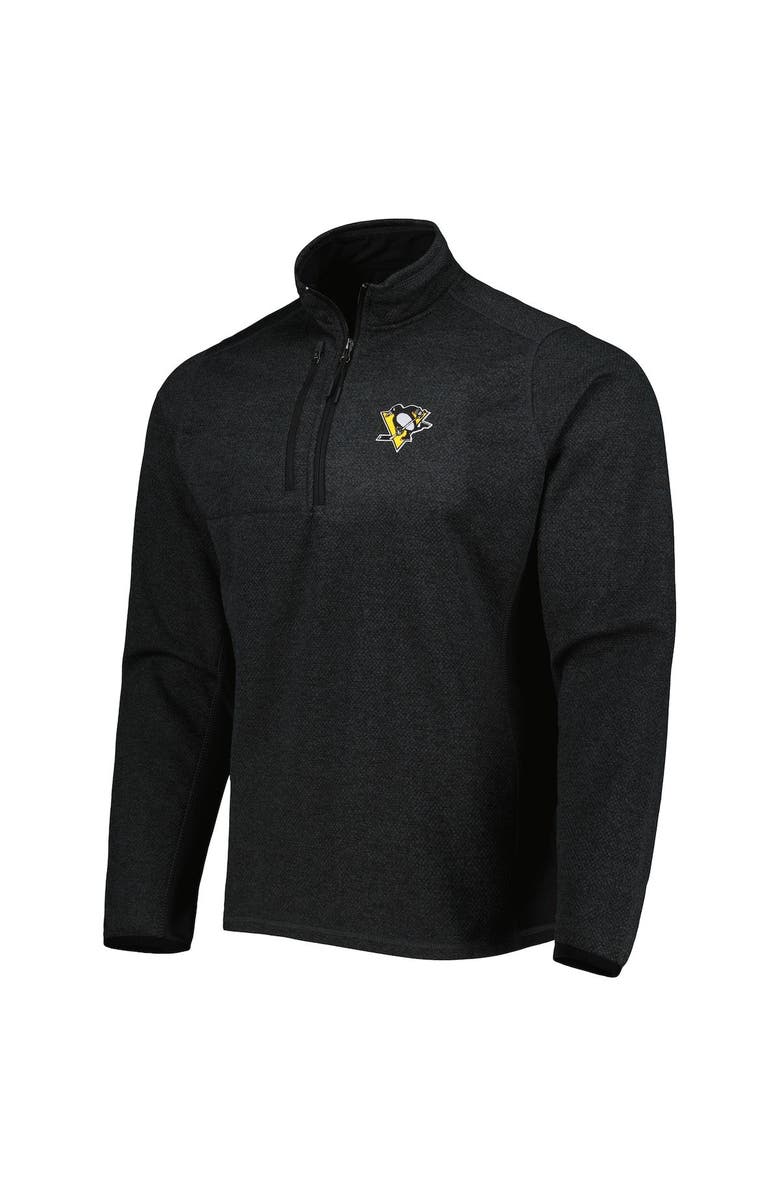 ANTIGUA Men's Antigua Heathered Black Pittsburgh Penguins Course Quarter-Zip Jacket, Alternate, color, Heather Black