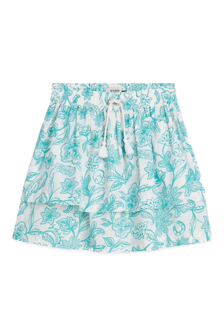 Kids' Floral Tiered Skirt, Main, color, LUCKY BANDANA EGGNOG