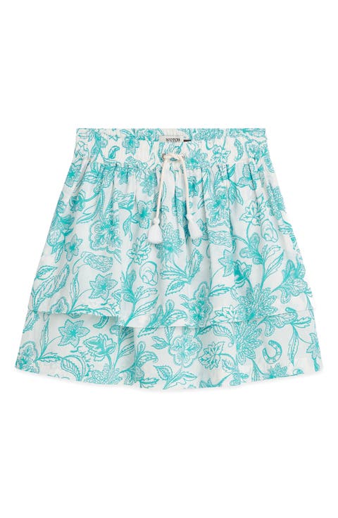 Kids' Floral Tiered Skirt (Big Kid)