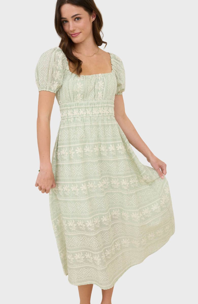 Blu Pepper Embroidered Lace Midi Dress, Alternate, color, 