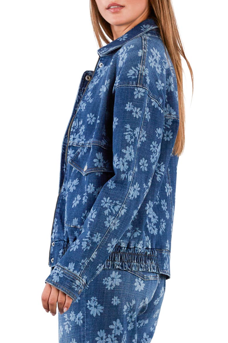 Floral Stretch Denim Jacket, Alternate, color, FLORAL DENIM