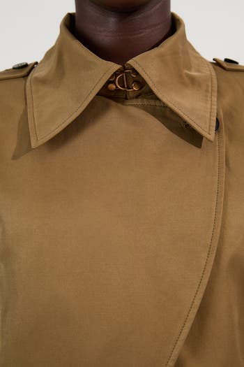 Karen Millen Strong Shoulder Belted Maxi Trench Coat Nordstrom