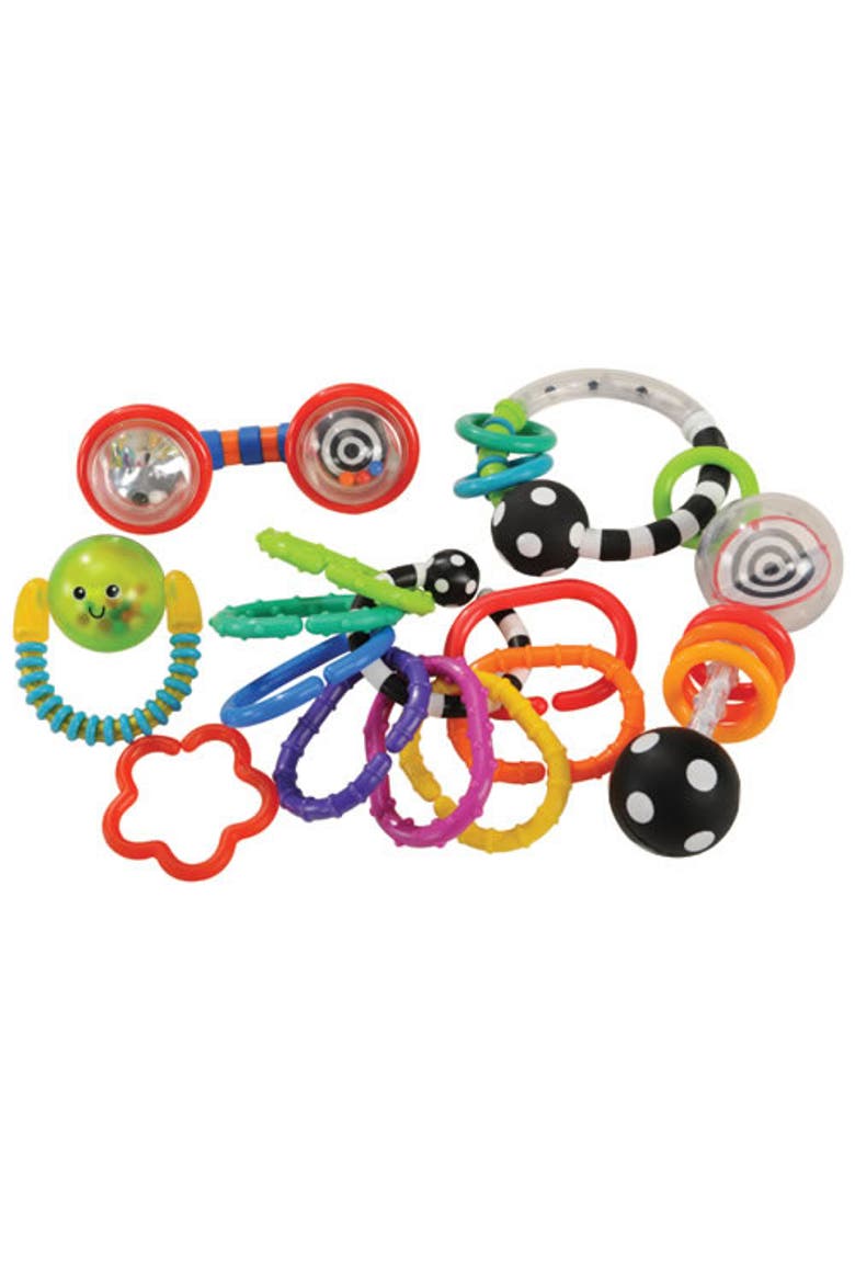 First Rattle and Teether Set, Main, color, Multicolored