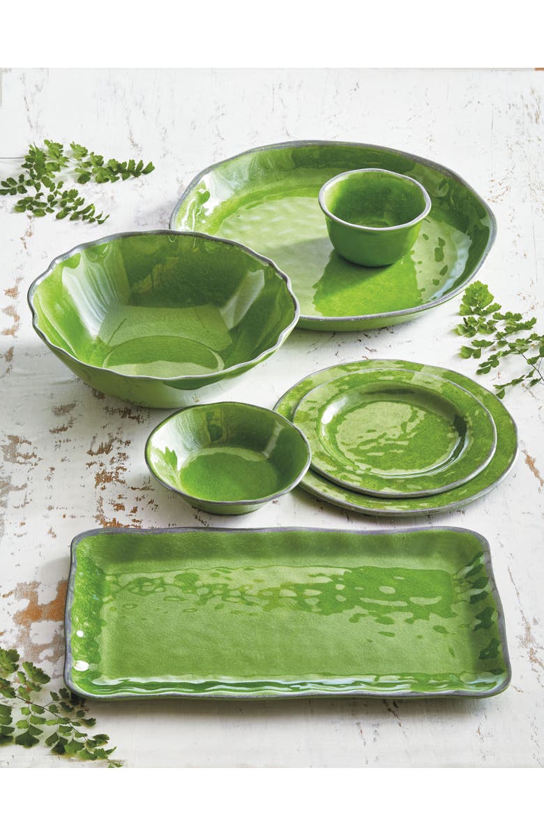 tag Veranda Green Melamine Rectangular Serving Platter Dishwasher Safe, Alternate, color, Green